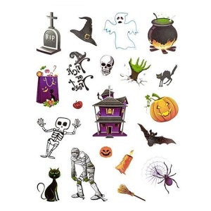 TATUAŻE ZMYWALNE HALLOWEEN 23SZT KOLOROWE
