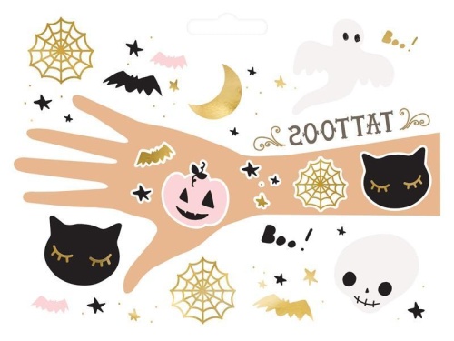 Tatuaże zmywalne BOO! 12szt, PartyDeco