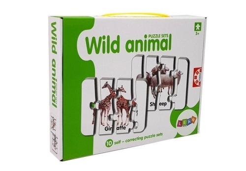 Puzzle edukacyjne dzikie zwierzęta 10el, Leantoys