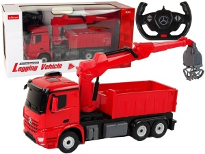 CIĘŻARÓWKA Z CHWYTAKIEM R/C MERCEDES CZERWONA