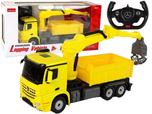 Ciężarówka z chwytakiem R/C Mercedes żółta, Rastar