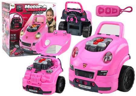Zestaw majsterkowicza auto różowe, Leantoys