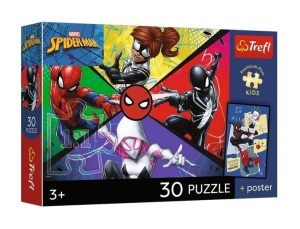 PUZZLE 30 SPIDERMAN + PLAKAT TREFL, TREFL