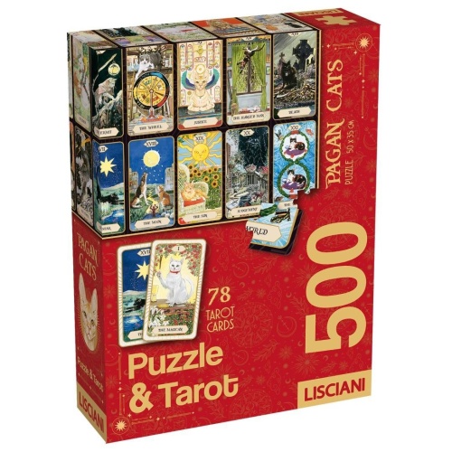 Puzzle 500 Koty + karty Tarota, Lisciani